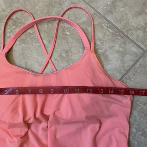 Lululemon Flow and Go Tank II Orange Pop Women's 4 Built In Bra Halter Open Back - Picture 10 of 11